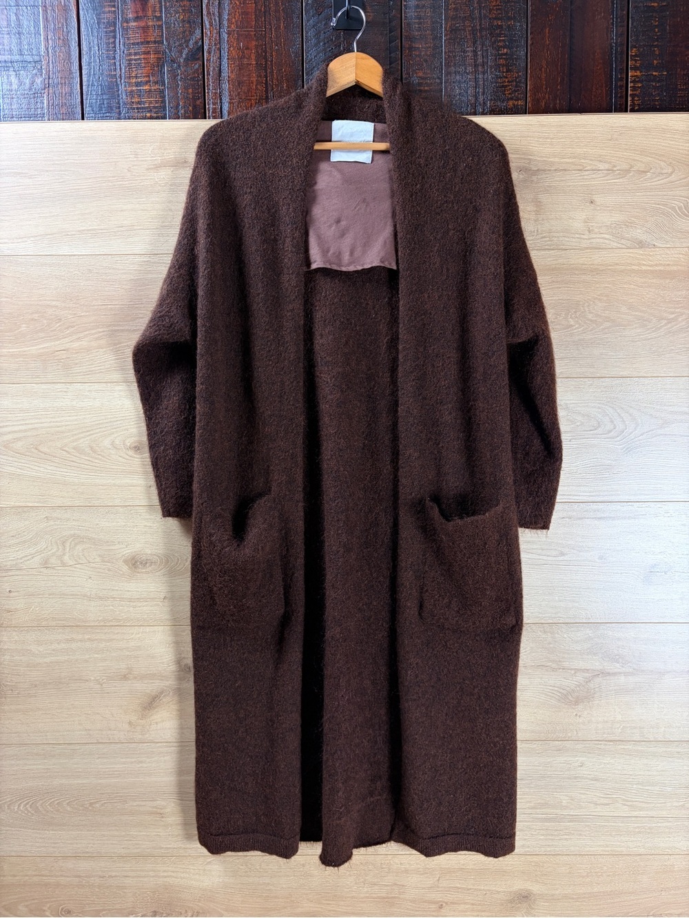 HUMANOID Brown Wool Mohair MIDI Cardigan Size Small